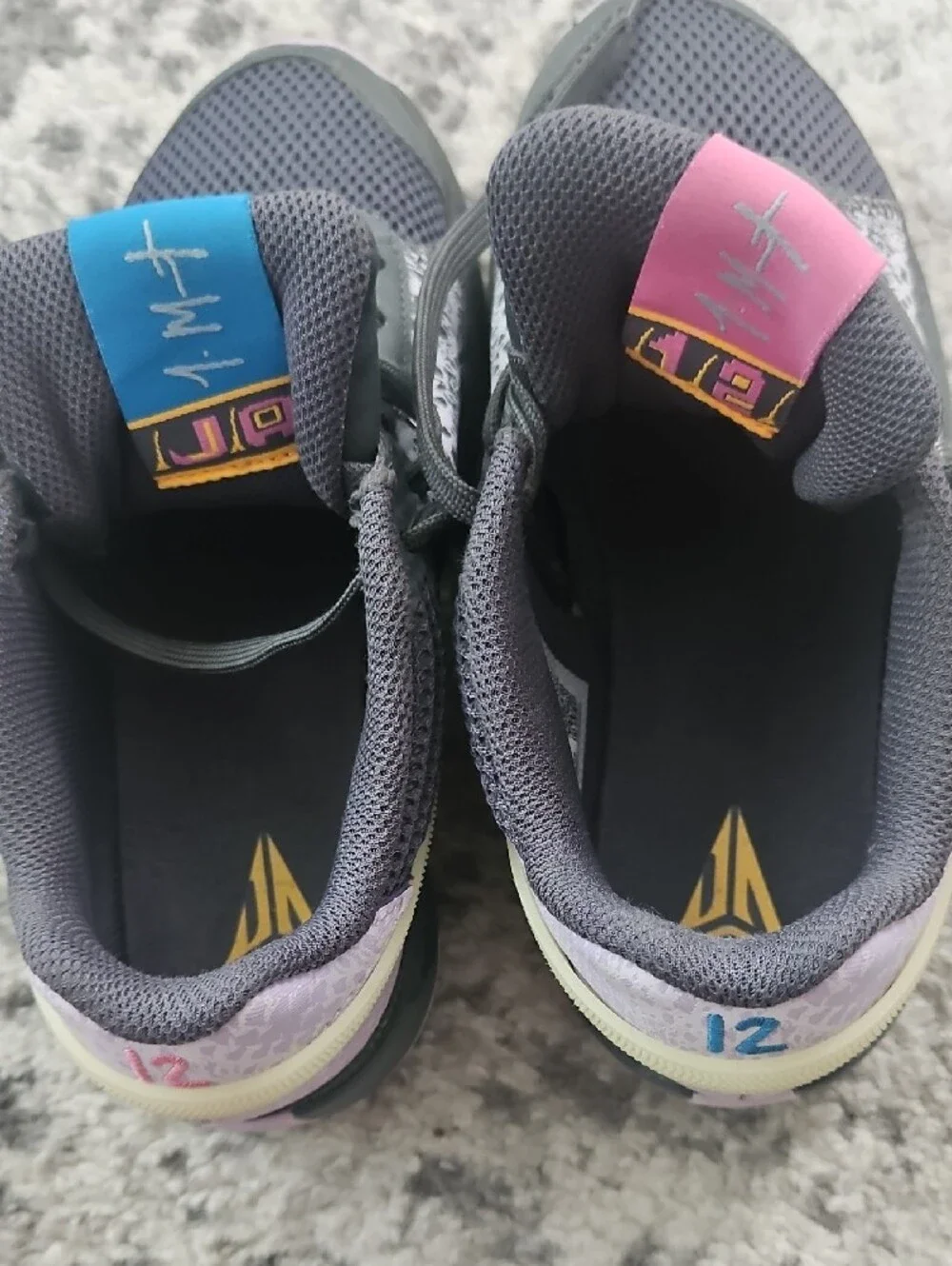 Ja Morant Nike Youth Gray Sneakers with Yellow Accent